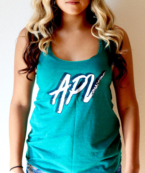 Women's APV Racer Back Tank Top (Teal)